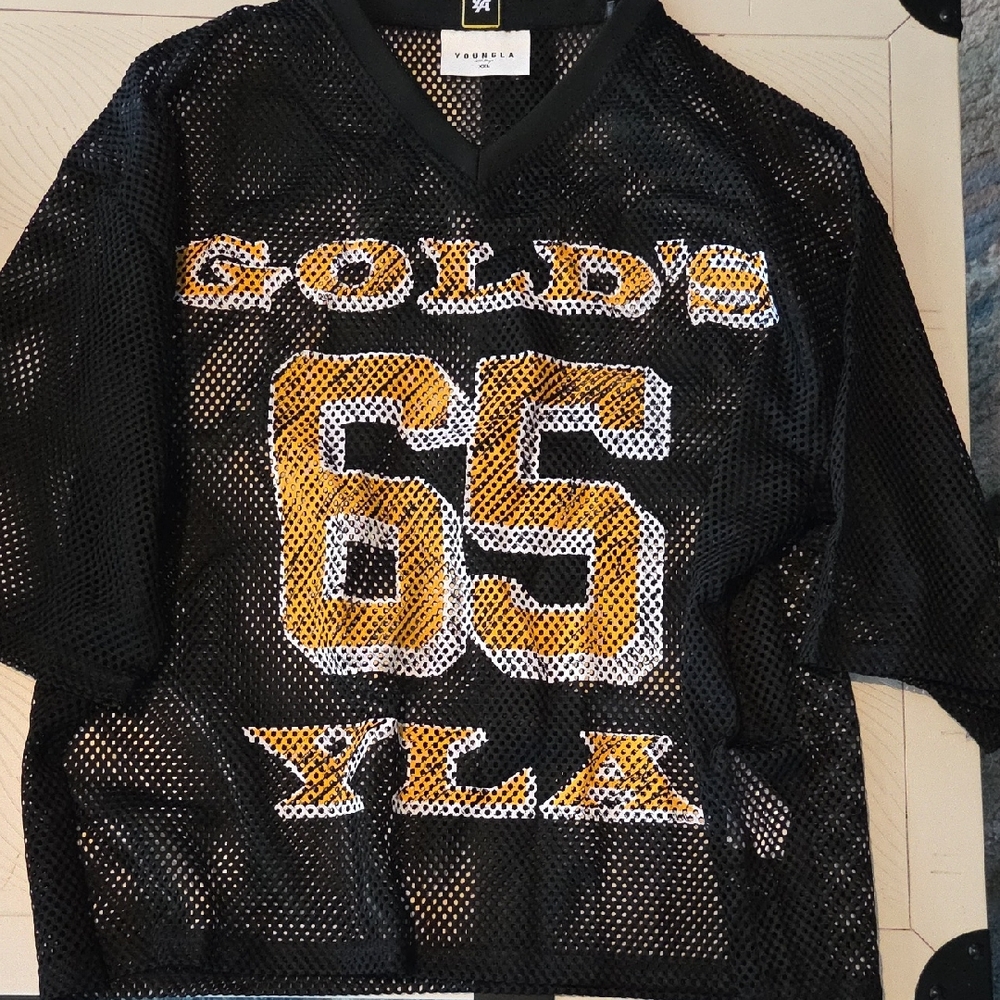 YoungLA Black and Gold Mesh Shirt